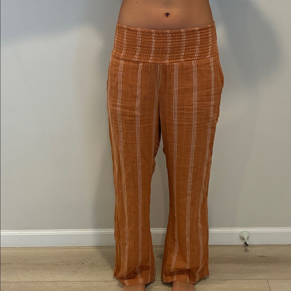Billabong Women's Rust Striped Wide Leg Pants